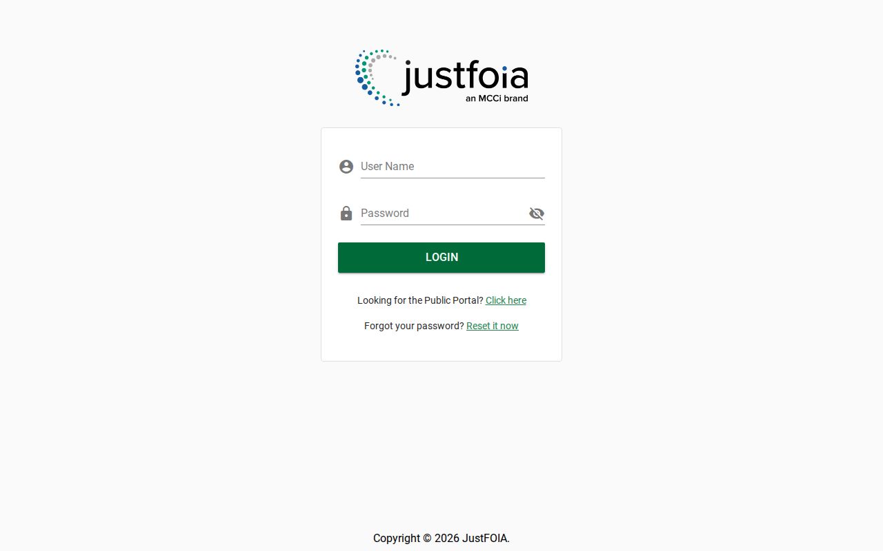 Beacon criminal records JustFOIA request portal in Dutchess County