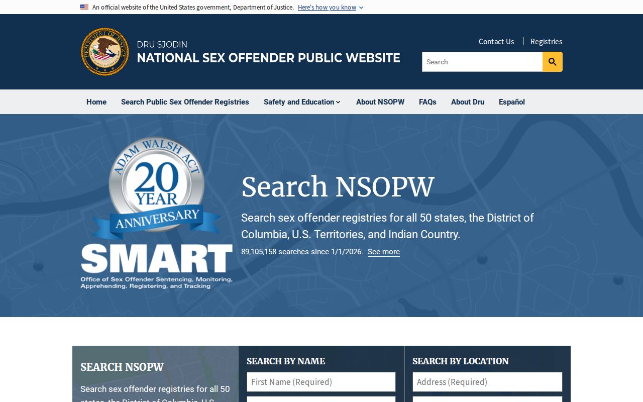 Dutchess County sex offender lookup through the national NSOPW search